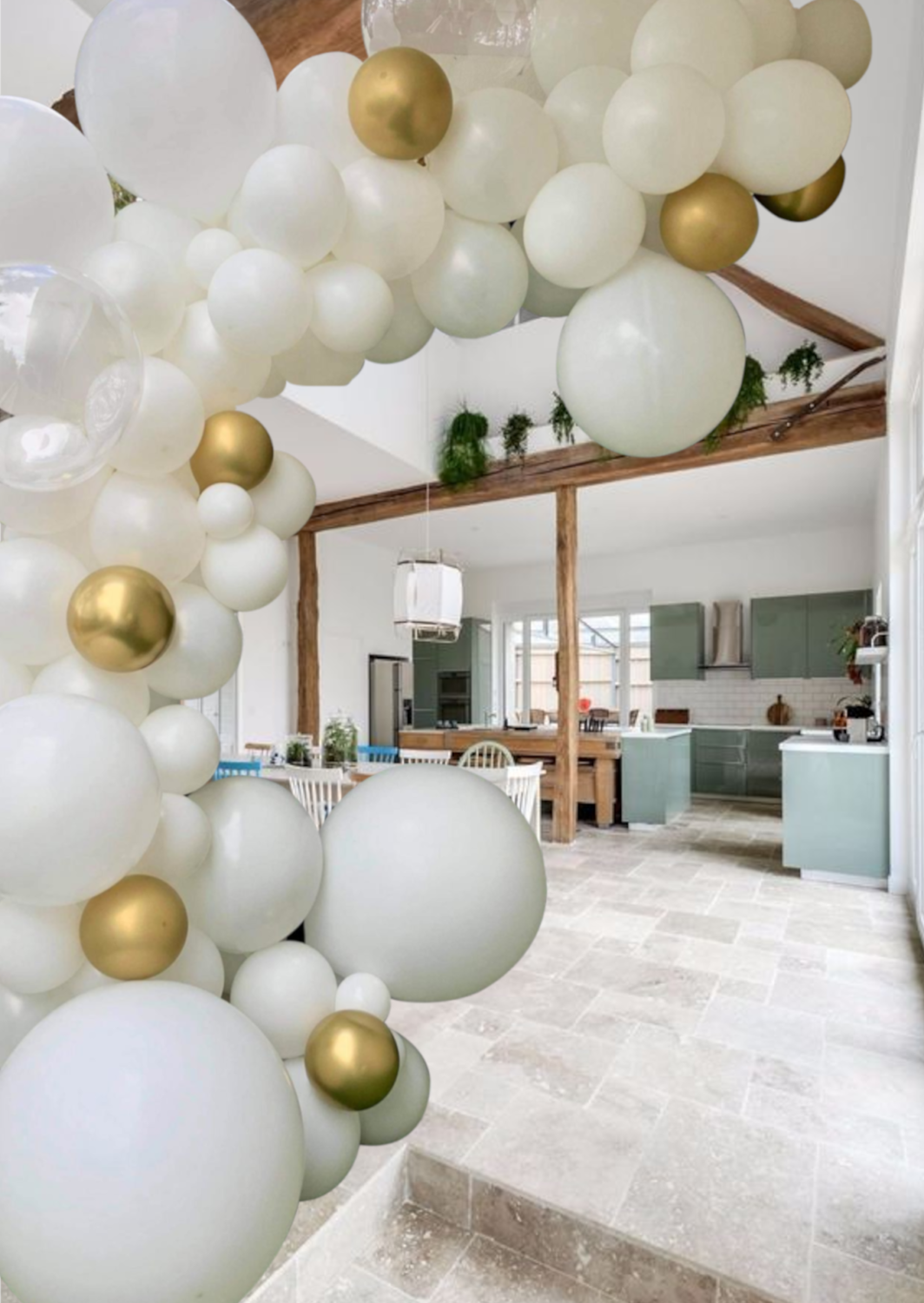 ARCHE ORGANIQUE BALLONS BLANC OR CRYSTAL